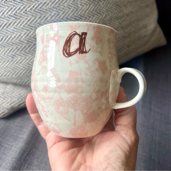 Anthropologie Homegrown monogram mug let “a” great condition soft pink … - Picture 9 of 12
